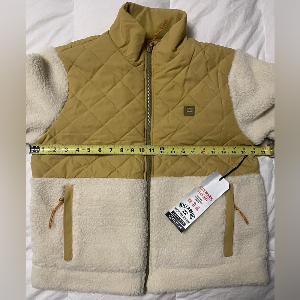 Billabong Adventure Division Quilted Yellow & Cream Sherpa Jacket - Picture 15 of 15